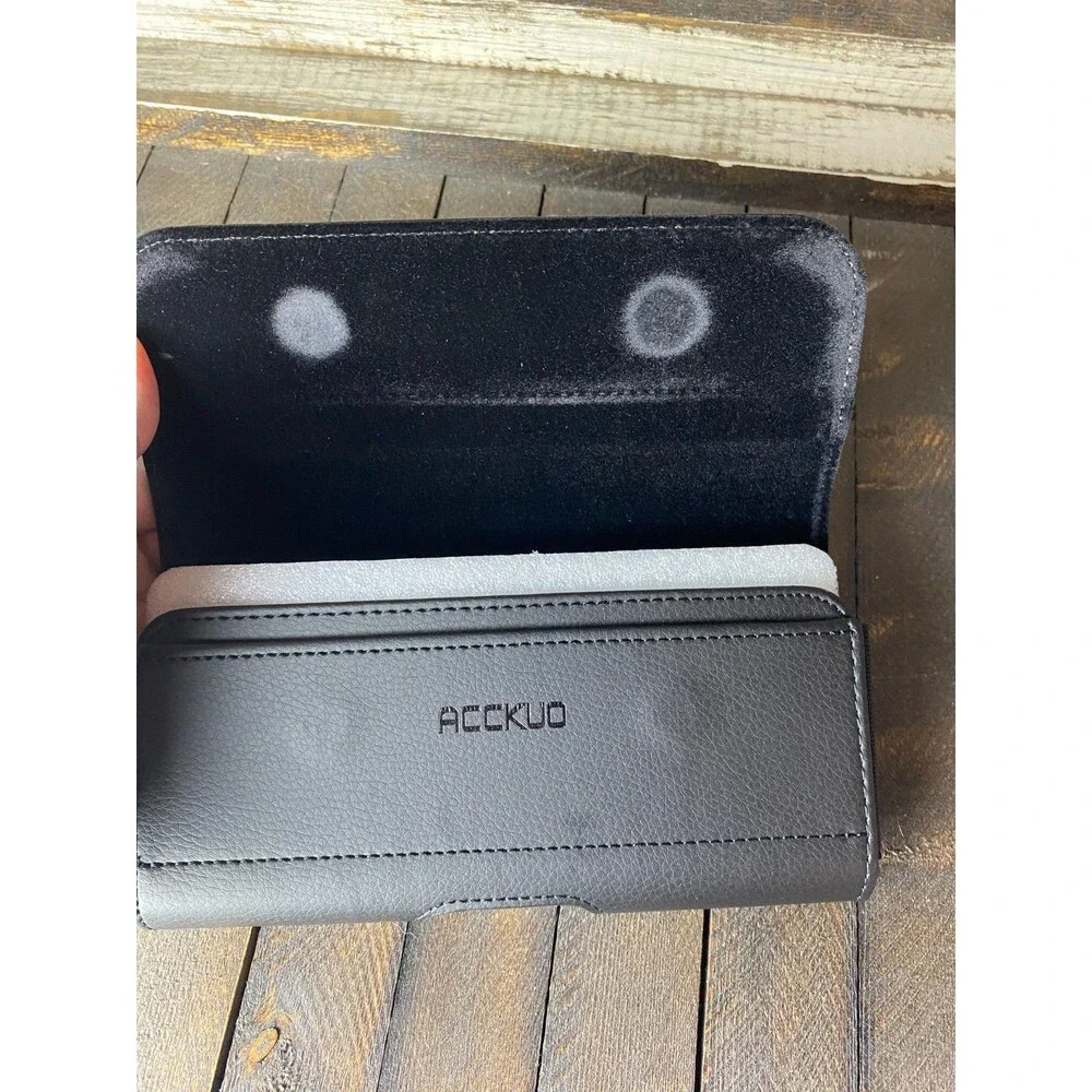 ACCKUO Black Leather Phone Holster For Samsung Galaxy S20–S25 Ultra